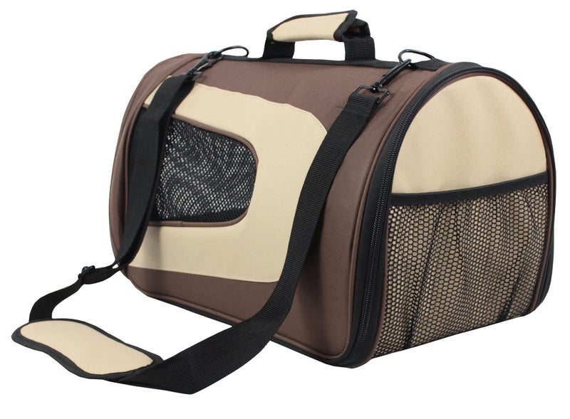 EliteField Deluxe Soft Pet Carrier (3 Year Warranty, Airline Approved), Multiple Sizes and Colors Available (18" L x 10" W x 11" H, Brown+Beige) - Image 2